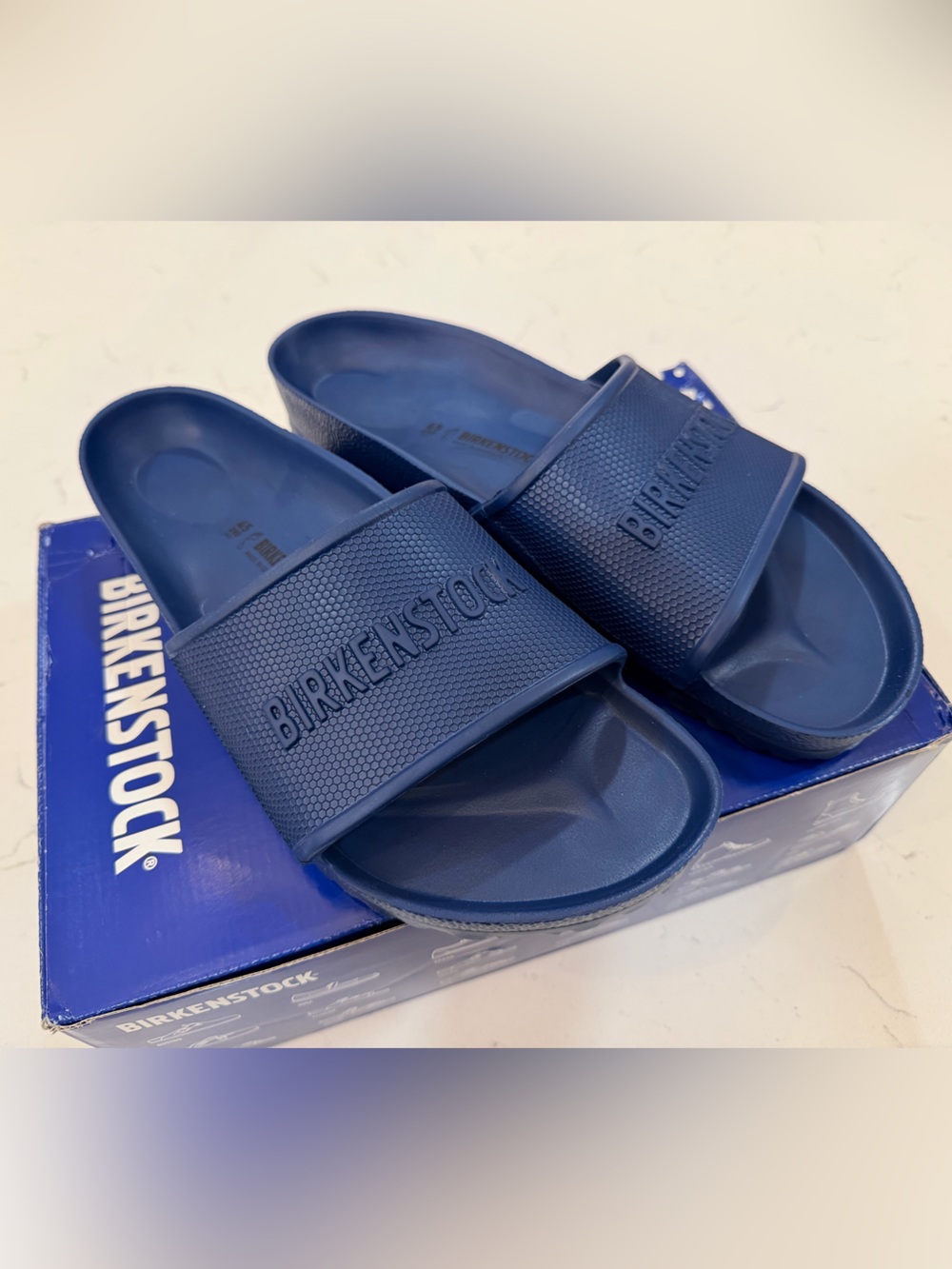 Birkenstock Men's Navy Blue Slide Sandals- M12